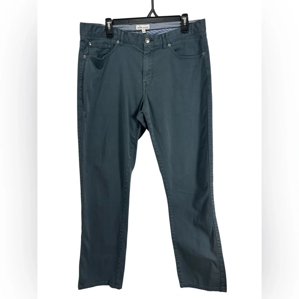 Peter Millar Straight Fit Jeans in Teal Blue